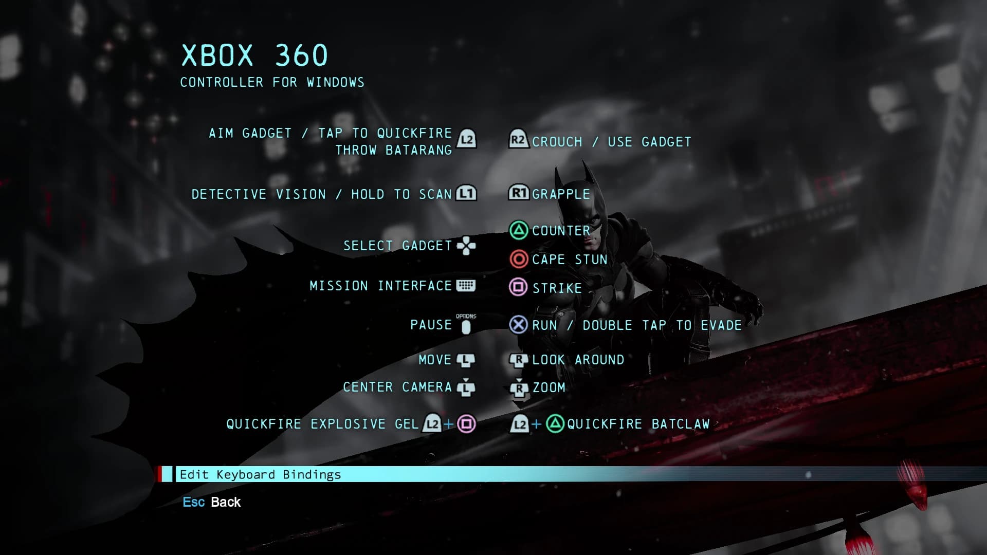 DualShock (PlayStation) Button Icons for Batman Arkham Origins (DX11 and No TexMod)