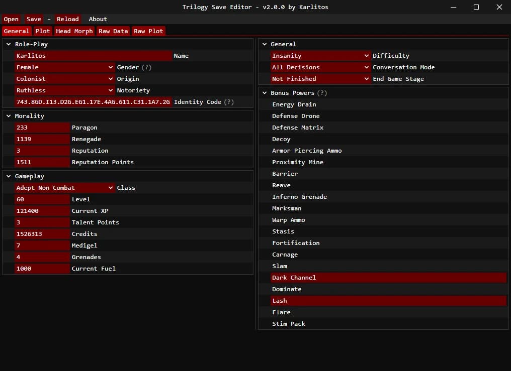 Trilogy Save Editor
