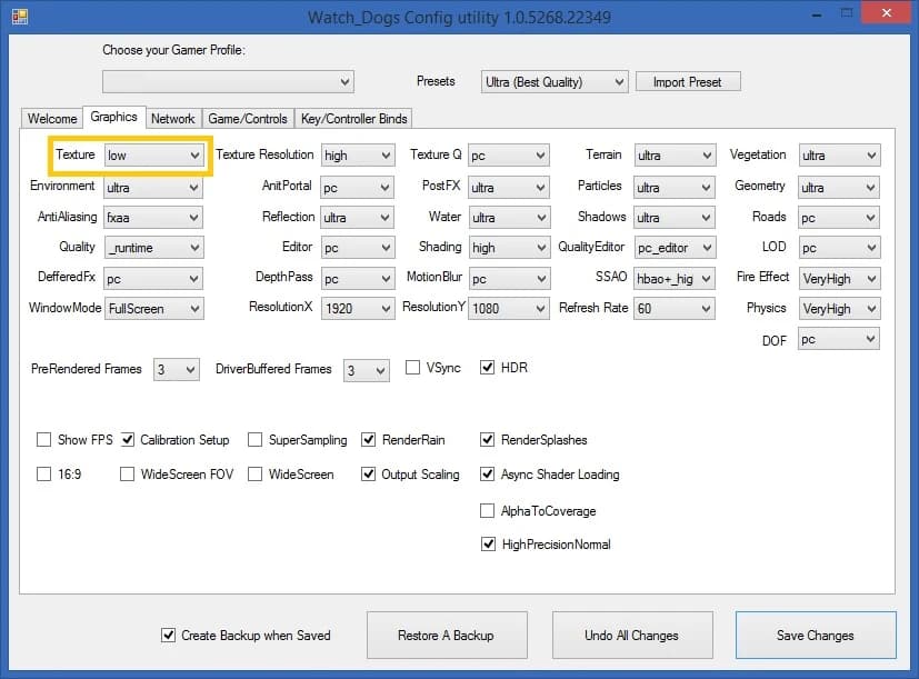 Watch Dogs ConfigTool
