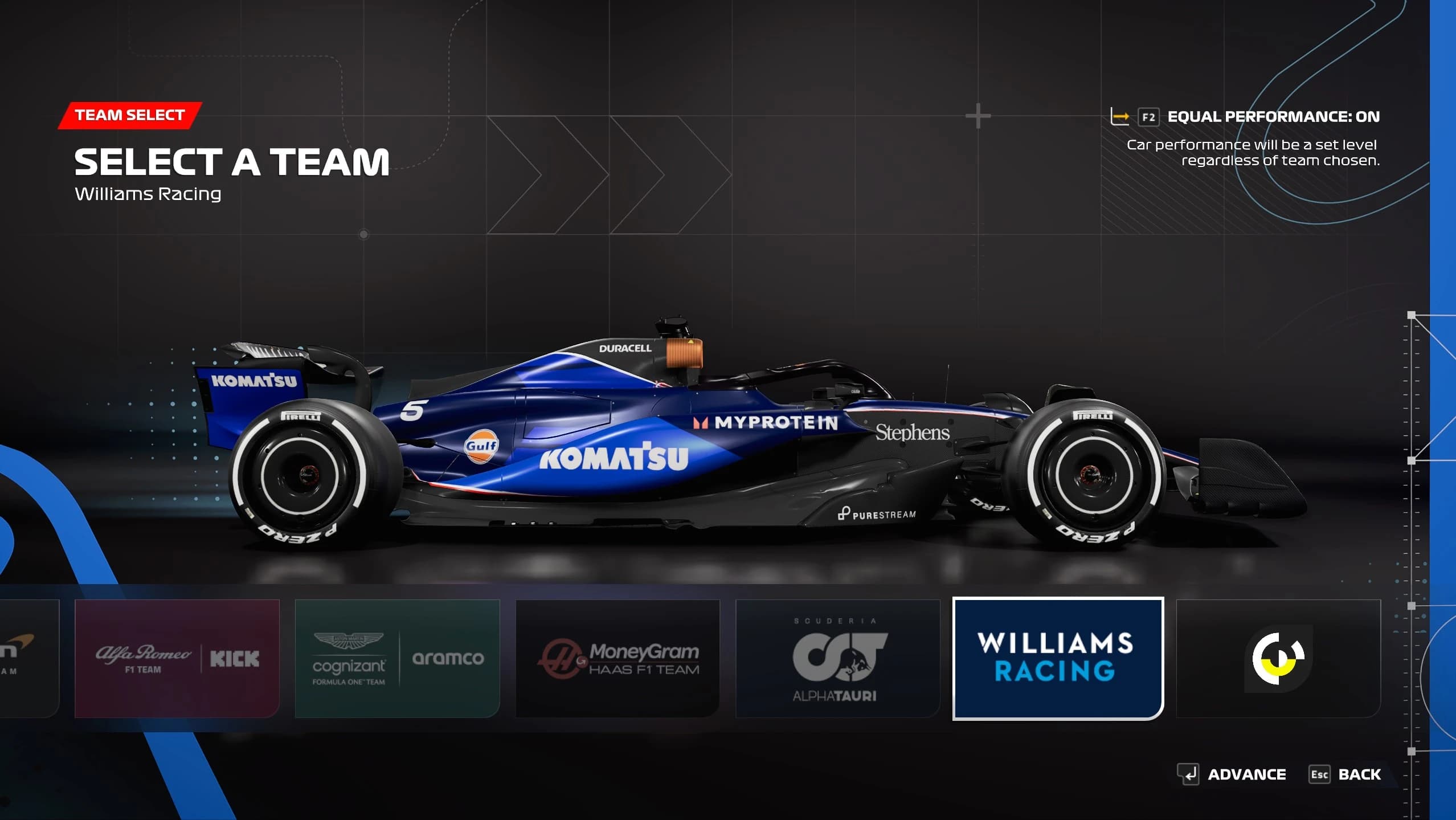 F1 24 cars for F1 23