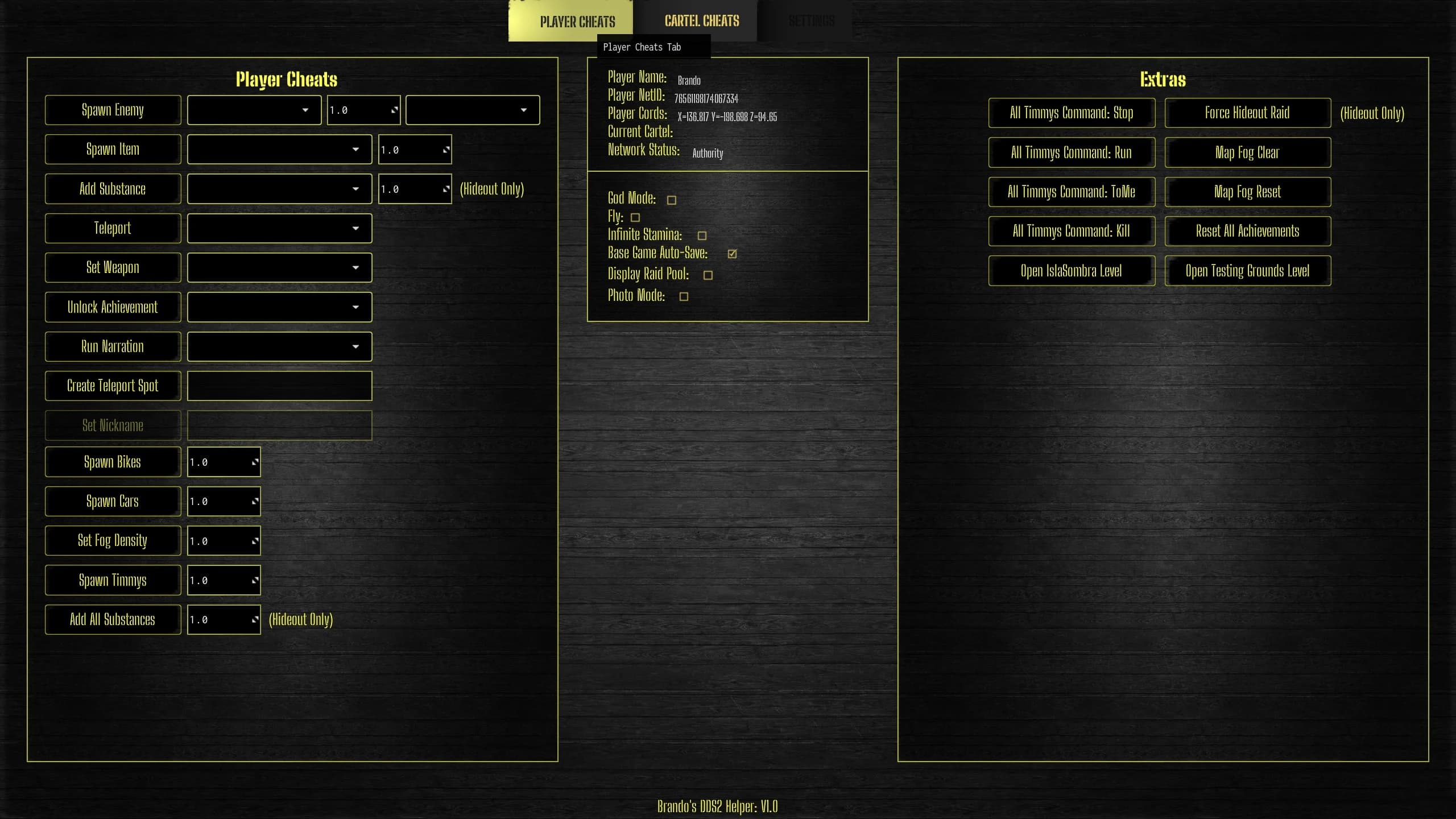 Brando's DDS2 Helper - GUI - Chat Commands