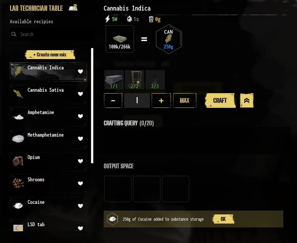 Reduces crafting time