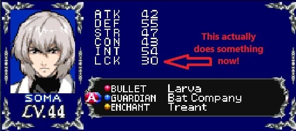 Dawn of Sorrow - Luck Fix