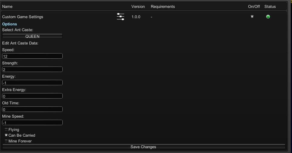 Custom Game Settings