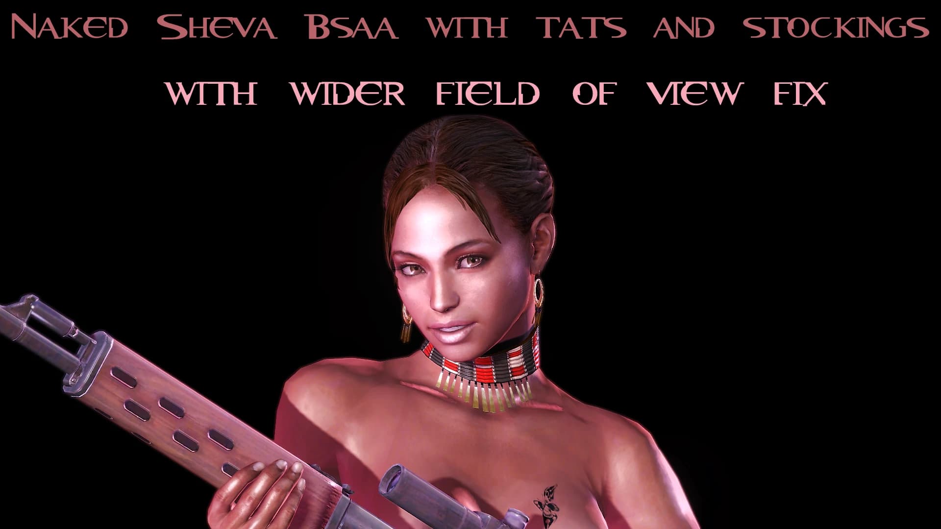 Naked Sheva BSAA with tats and stockings with Wider Field of View Fix