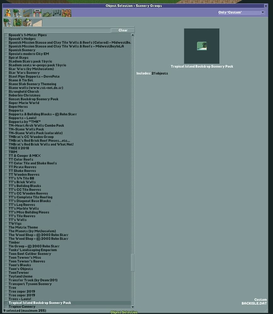 RCT2 DAT file Archive Custom rides Scenery Paths 44.3k files
